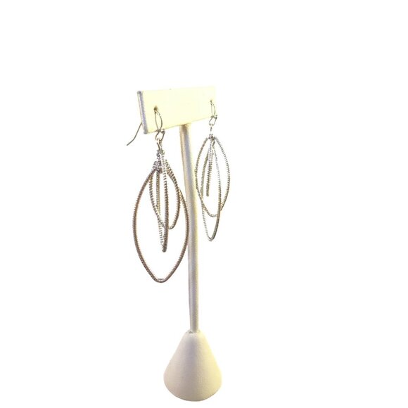 Avon Silver Tone Trio Twist Pierced Earrings (1607) - Picture 2 of 5